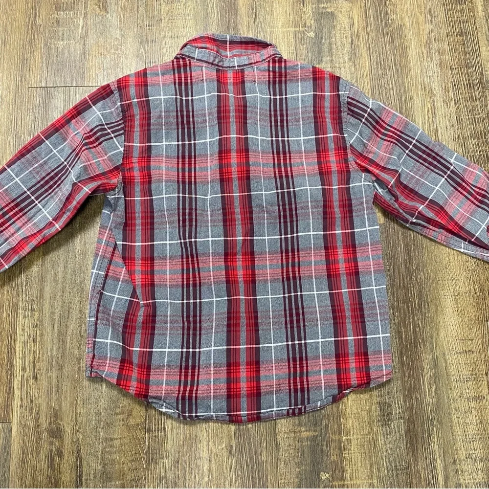GAP Red Gray and‎ Plaid Button Down Shirt Boys Lot Of 3 Size Small /5